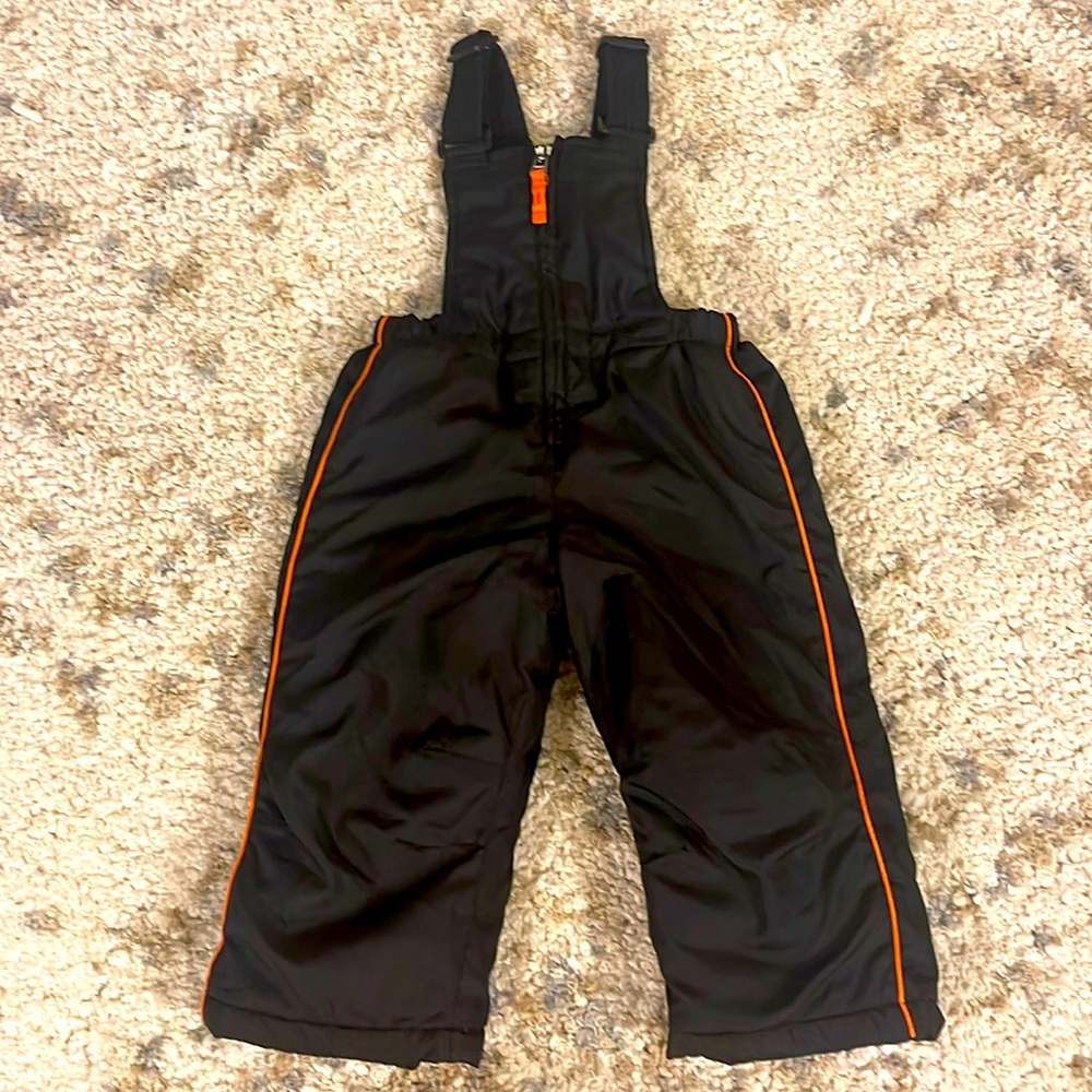 SnowPant Black with Orange Stripe